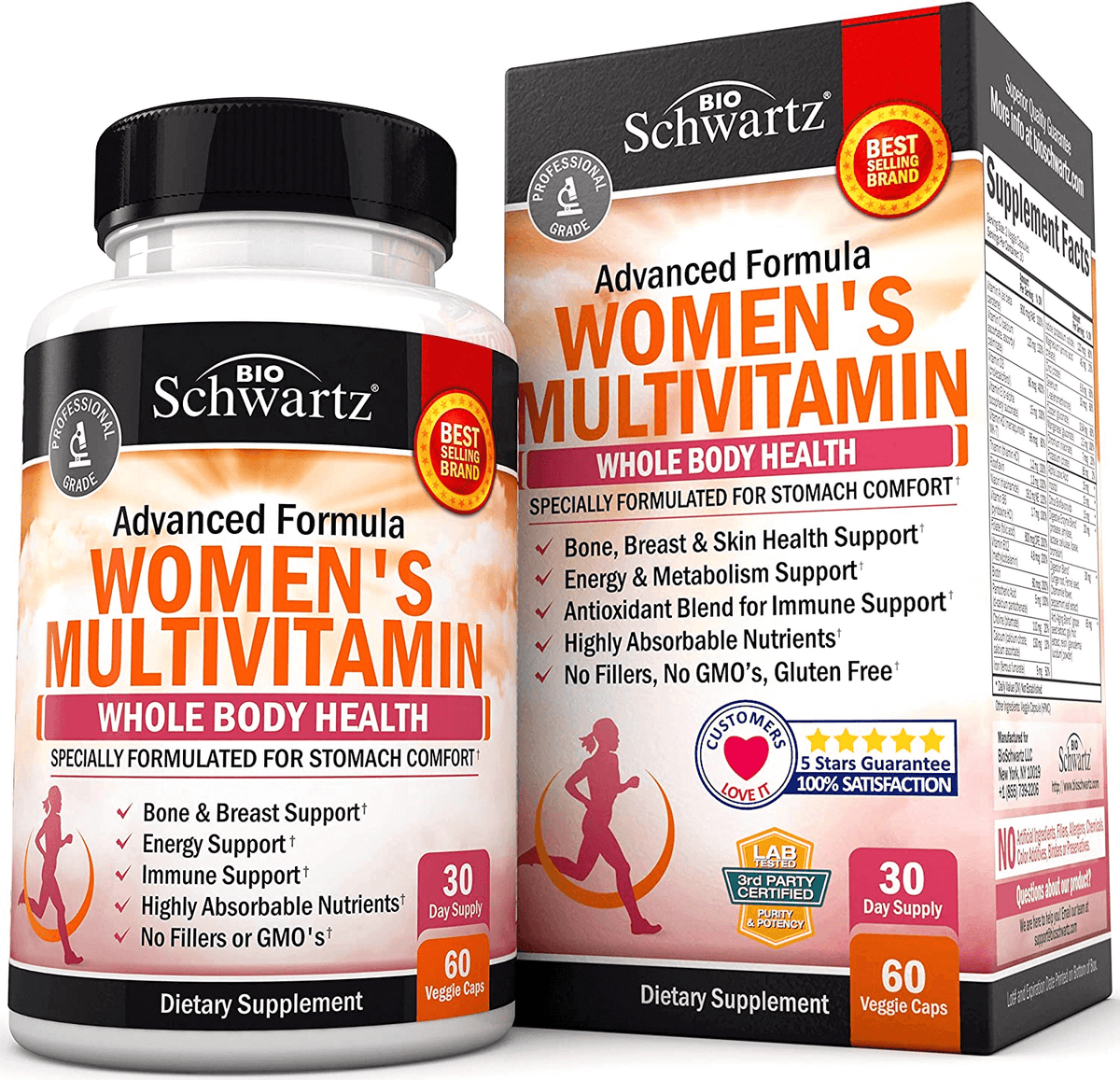 Multivitamin for Women - Energy, Immune & Joint Support Supplement - with Vitamin D3 for Skin, Bone and Breast Support - Once Daily - Formulated for Stomach Comfort - Promotes Whole Body Health - vitamenstore.com