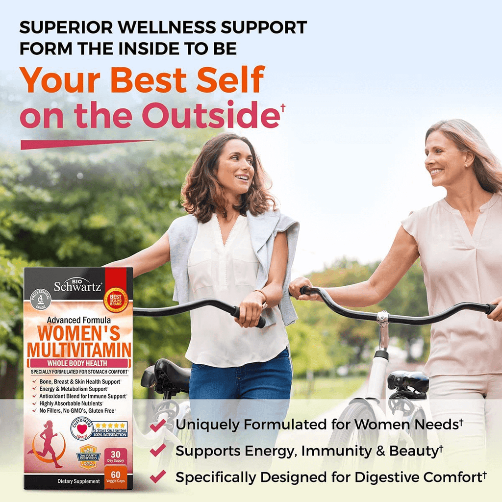 Multivitamin for Women - Energy, Immune & Joint Support Supplement - with Vitamin D3 for Skin, Bone and Breast Support - Once Daily - Formulated for Stomach Comfort - Promotes Whole Body Health