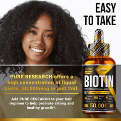 Biotin & Collagen 50,000Mcg Hair Growth Liquid Drops, Supports: Strong Nails, Glowing Skin, Healthy Hair Growth, More Absorption than Capsules & Pills (4Fl Oz) - vitamenstore.com