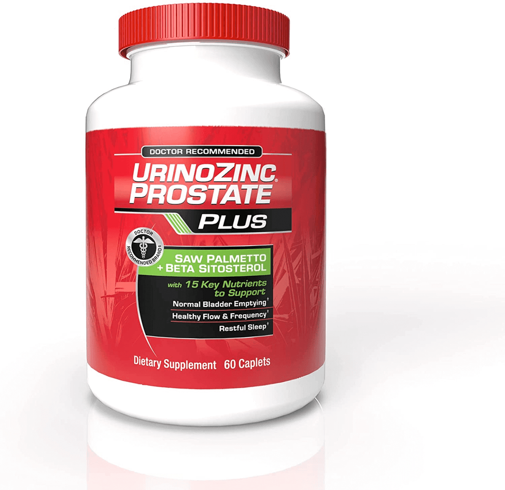 Urinozinc plus - Prostate Supplement with Beta Sitosterol & Saw Palmetto – Reduce Frequent Urination Concerns & Support Your Prostate Health, 60 Caplets