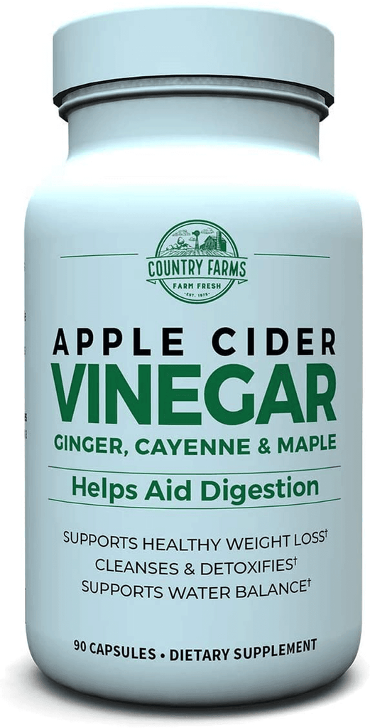 Country Farms Apple Cider Vinegar Capsules, with Ginger, Cayenne and Maple, 90 servings - Vitamenstore.com - Vitamenstore.com