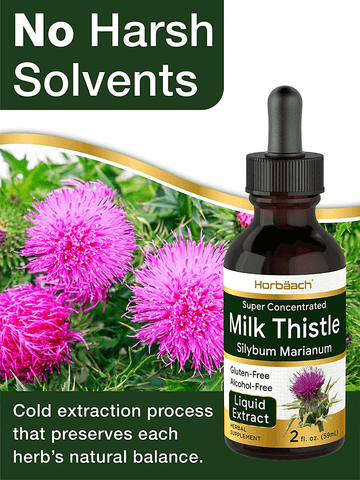 Milk Thistle Extract | 2 fl oz | Alcohol Free | Vegetarian, Non-GMO & Gluten Free Liquid | by Horbaach | Free Shipping | Vitamenstore.com