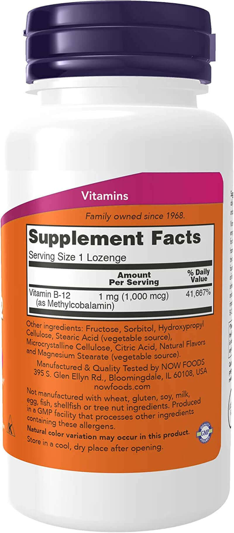 NOW Supplements, Methyl B-12 (Methylcobalamin) 1,000 Mcg, Nervous System Health*, 100 Lozenges - vitamenstore.com