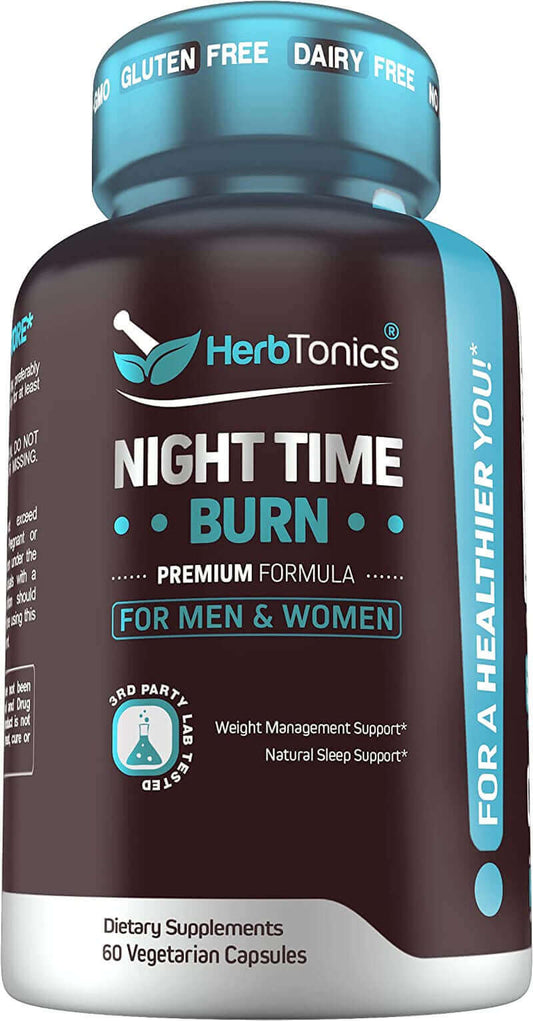 Night Time Weight Supplement with Melatonin to Support Sleep & Metabolism | Melatonin & L-Theanine for Women and Men | Non-Gmo, Vegan Friendly Capsules - vitamenstore.com