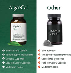 ALGAECAL plus - Plant-Based Calcium Supplement with Vitamins D3, K2 (MK-7), Magnesium & Trace Minerals for Optimal Bone Support - 120 Veggie Caps - vitamenstore.com