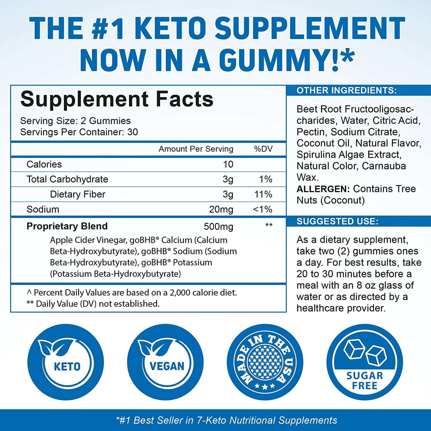 Herbtonics ACV Keto Gummies with the Mother & Keto BHB | Apple Cider Vinegar Keto Gummies | Sugar Free, Keto ACV Gummies for Energy & Immunity - vitamenstore.com