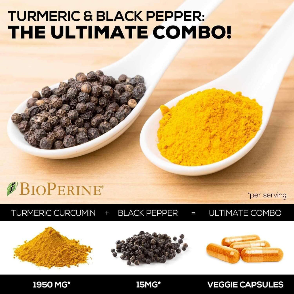 Turmeric Curcumin with Bioperine 95% Curcuminoids 1950Mg with Black Pepper for Best Absorption, Nature'S Joint Support Supplement, Natural Vegan Tumeric Extract Nutrition Made Non-Gmo - 240 Capsules