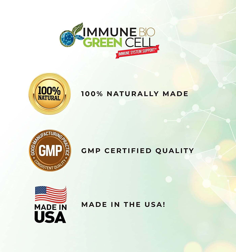 Immune Bio Green Cell - 8 Oz, 2 Pack - Immune System Support - Includes Vitamin C, Carqueja, Rosemary & Broadleaf Plantain - Non-Gmo, Vegan & Gluten Free - 120 Total 4Ml Servings