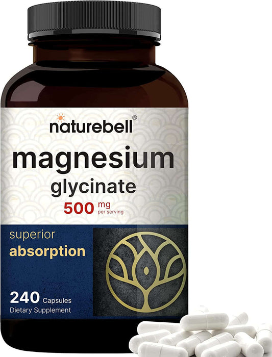 Magnesium Glycinate 500Mg, 240 Capsules – 100% Chelated for Max Absorption – Bioavailable Mineral Supplement for Muscle, Joint, Enzyme, & Heart Health (8-Month Supply) - vitamenstore.com