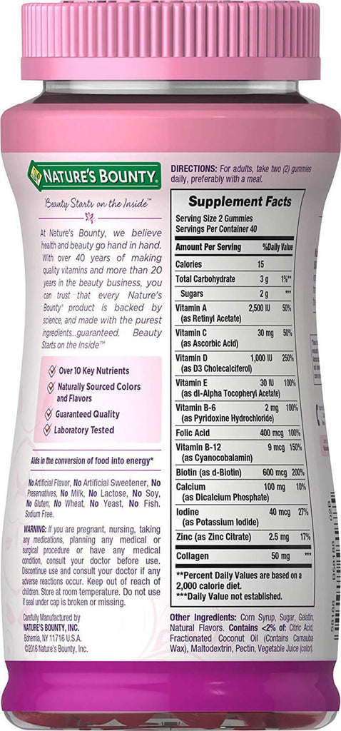 Nature'S Bounty Optimal Solutions Women'S Multivitamin Gummies, Dietary Supplement, Raspberry Flavor, 80 Count
