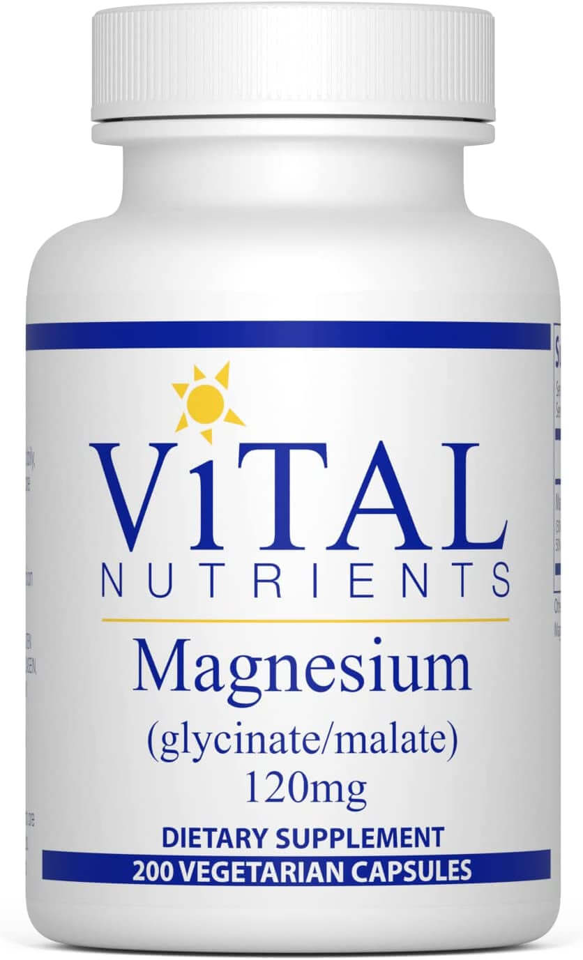 Vital Nutrients Magnesium (Glycinate/Malate) 120Mg - Formulated to Support Teeth, Bones, and Heart Health - Soy Free, Gluten Free, Dairy Free - 200 Vegetarian Capsules - vitamenstore.com