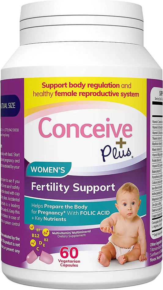 Conceive plus Womens Fertility Support - Female Fertility Formula, Conception Prenatal Vitamin, 60 Capsules, 30 Day Supply - vitamenstore.com