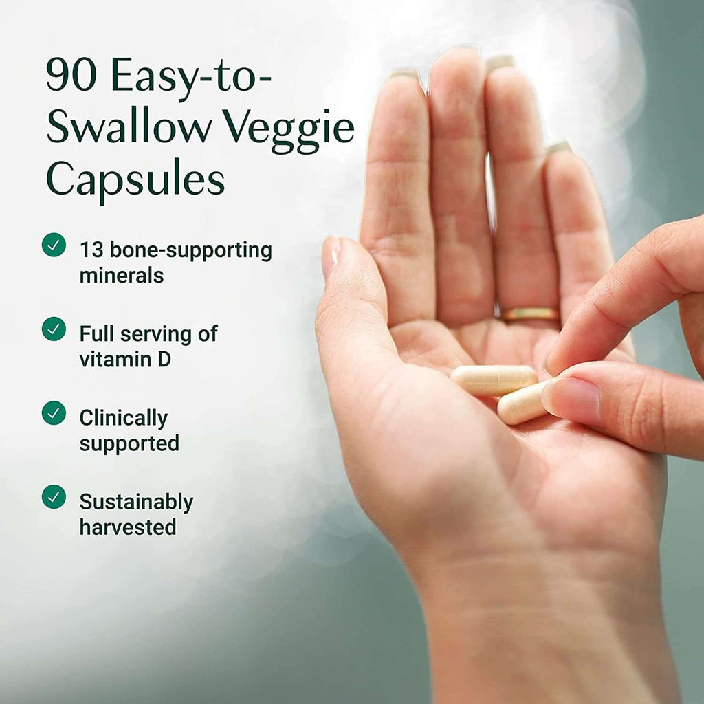 Algaecal - Plant Based Calcium Supplement with Vitamin D3 (1000 IU) for Bone Strength, Contains 13 Trace Minerals Supporting Bone Health, Organic Calcium for Women & Men, 90 Veggie Caps