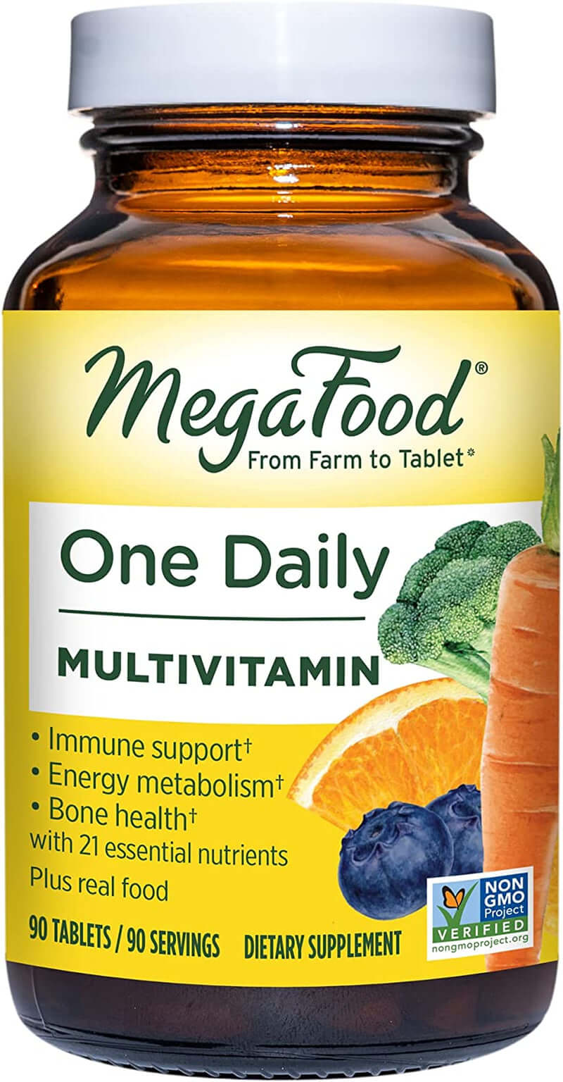 Megafood One Daily - Multivitamin and Mineral Supplement with B Vitamins, Vitamin C, Real Food and Added Nutrients - Gluten-Free, Vegetarian, and Made without Dairy and Soy - 90 Tabs - vitamenstore.com