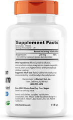 Doctor'S Best High Absorption Magnesium Glycinate Lysinate, 100% Chelated, Non-Gmo, Vegan, Gluten & Soy Free, 100 Mg, 240 Count - vitamenstore.com