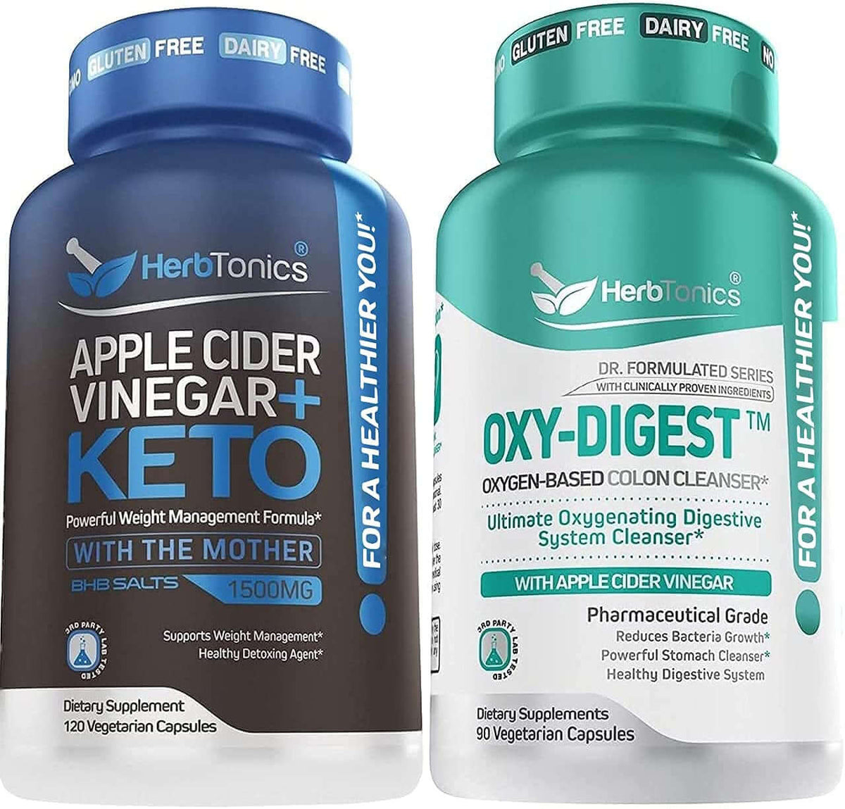 Herbtonics Apple Cider Vinegar plus Keto Bhb Salts with Oxydigest Bundle - vitamenstore.com