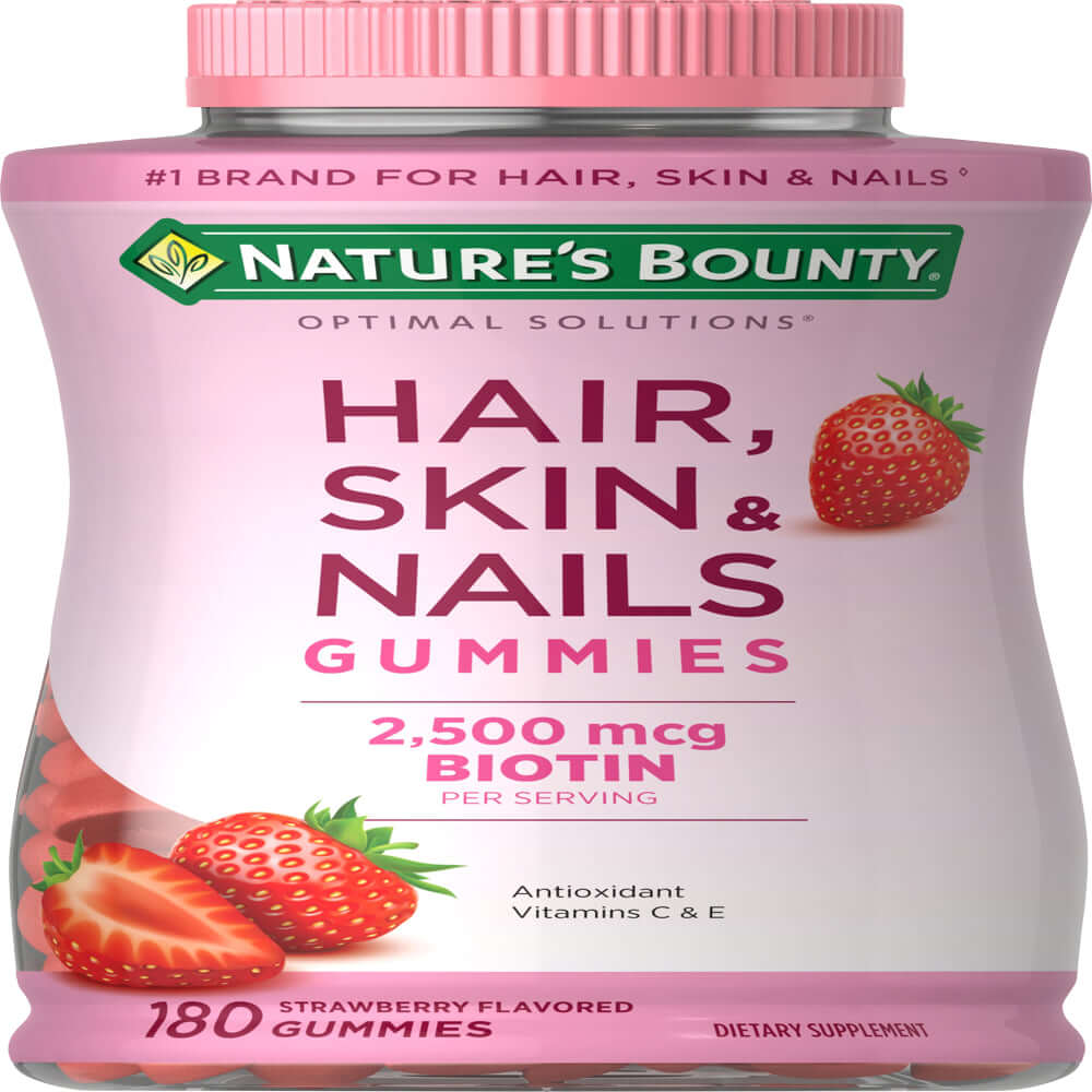 Natures Bounty Hair, Skin and Nails Vitamins with Biotin, 180Ct Gummies