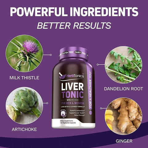 Liver Cleanse Detox & Repair Formula with Milk Thistle - Artichoke and 24 Herbs Liver Health Support Supplement: Silymarin, Dandelion and Chicory Root (Capsule) | Free Shipping | Vitamenstore.com