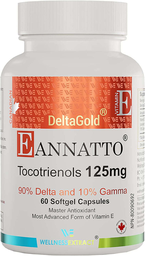 WELLNESS EXTRACT E Annatto Tocotrienols Deltagold 300Mg, Vitamin E Tocotrienols Supplements 30 Softgel Capsules, Tocopherol Free, Supports Immune Health & Antioxidant Health (90% Delta & 10% Gamma).