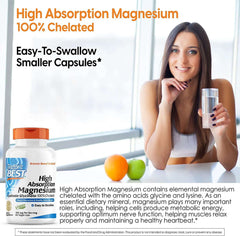 Doctor'S Best High Absorption Magnesium Lysinate Glycinate, Easy to Swallow, 120 Ct - vitamenstore.com