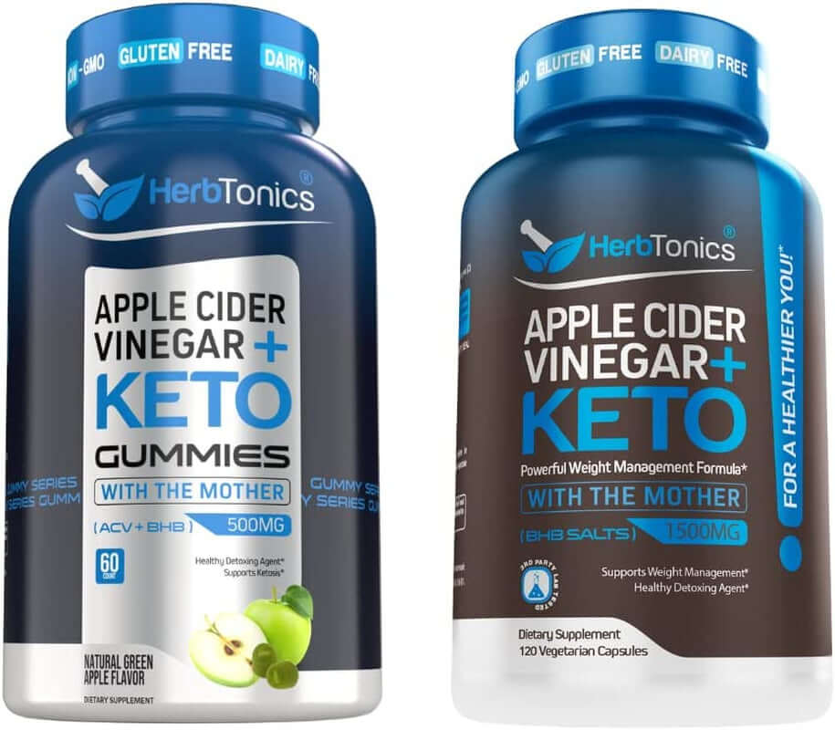 Herbtonics ACV Keto Gummy & Capsule Bundle | Apple Cider Vinegar with the Mother + Keto BHB