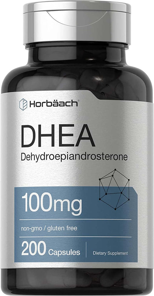 DHEA 100Mg | 200 Capsules | Non-Gmo, Gluten Free Supplement | by Horbaach - vitamenstore.com