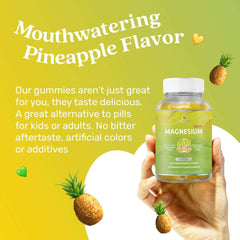 Belive Magnesium Gummies 200Mg - 60 Ct | Magnesium Glycinate Supplements for Relaxation, Stress Relief, and Sleep for Adults & Kids - Tasty and Tangy Pineapple Flavor - vitamenstore.com