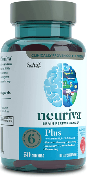 Neuriva Plus Strawberry Gummies – Phosphatidylserine & Neurofactor with Vitamins B6 & B12 – 50 Count - Vitamen Store