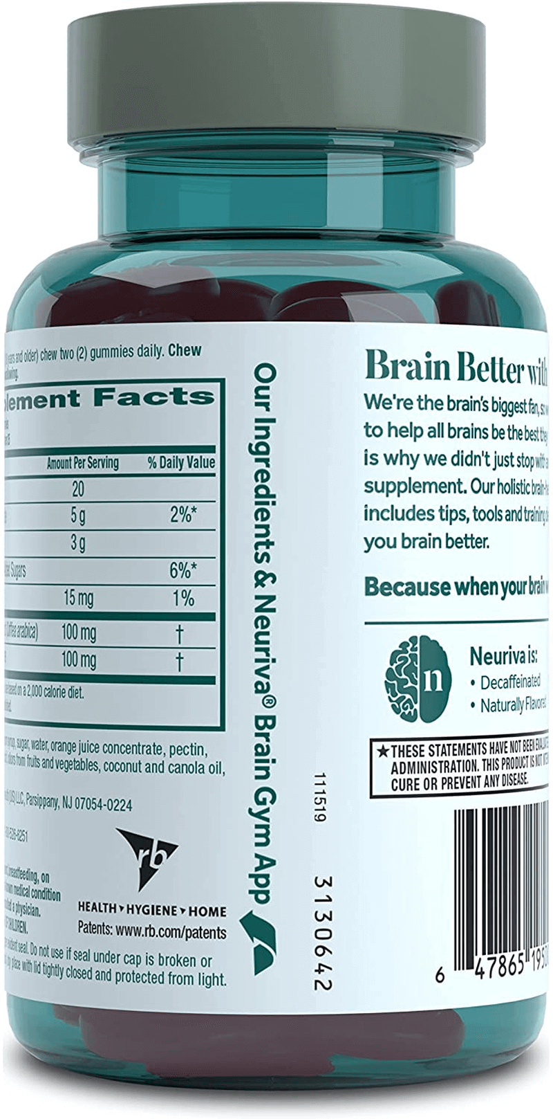 Neuriva Plus Strawberry Gummies – Phosphatidylserine & Neurofactor with Vitamins B6 & B12 – 50 Count - Vitamen Store